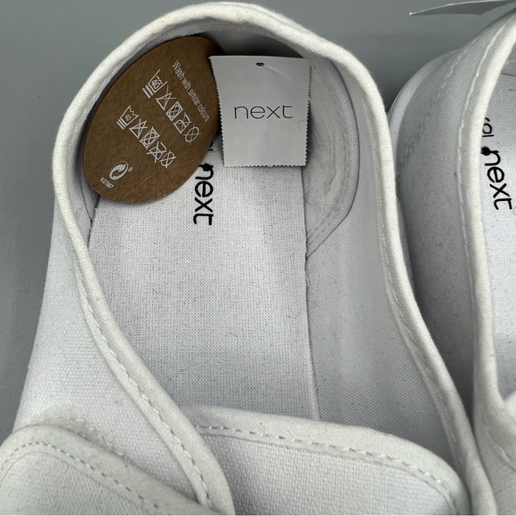 NEXT White Plimsolls Sneakers Canvas with Velcro Closure - UK size 6 - Picture 9 of 11